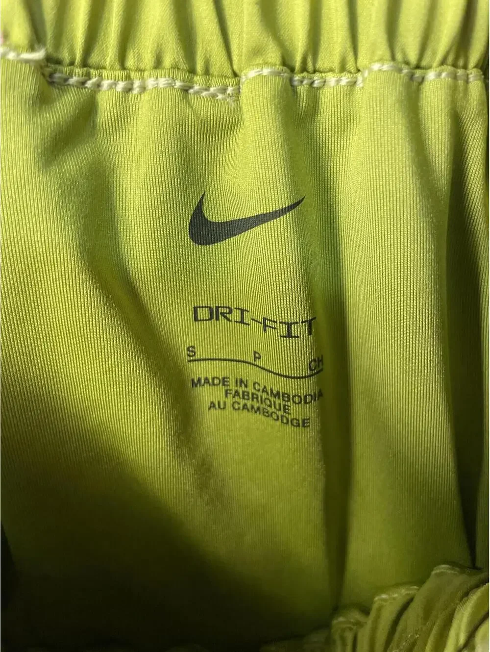 Nike Womens Training Shorts Size Small Green Logo Stretch Waist Athletic New